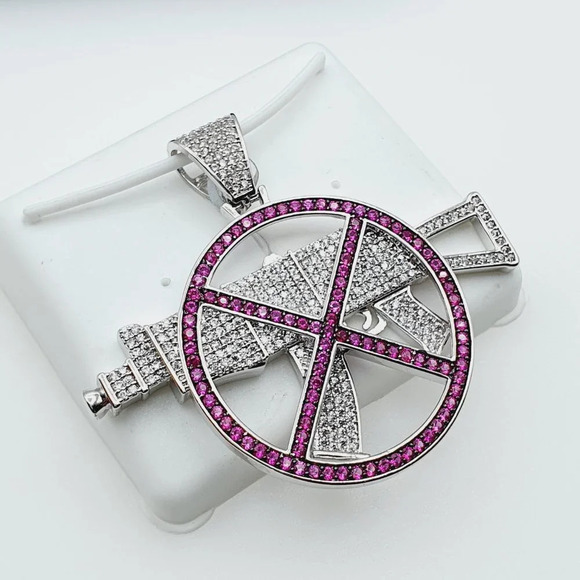 "925 Sterling Silver Plated CZ Pendant, INUS1BR273 - Picture 6 of 9